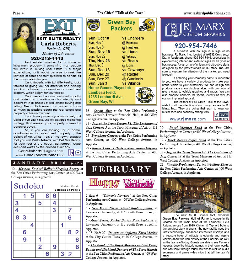 Fox Cities Wisconsin Talk of the Town pg 4
