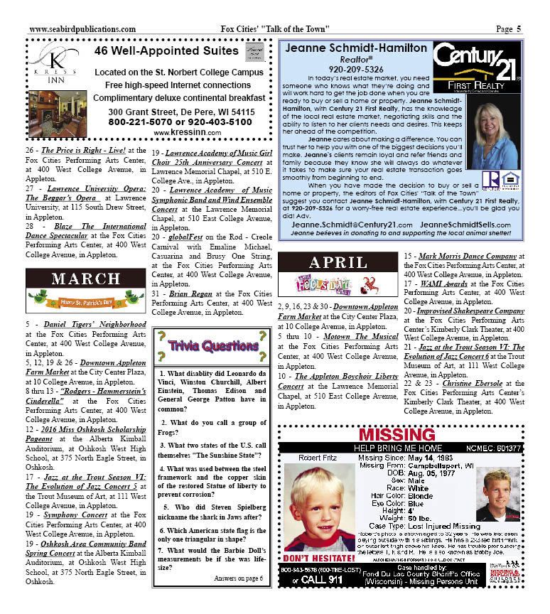 Fox Cities Wisconsin Talk of the Town pg 5