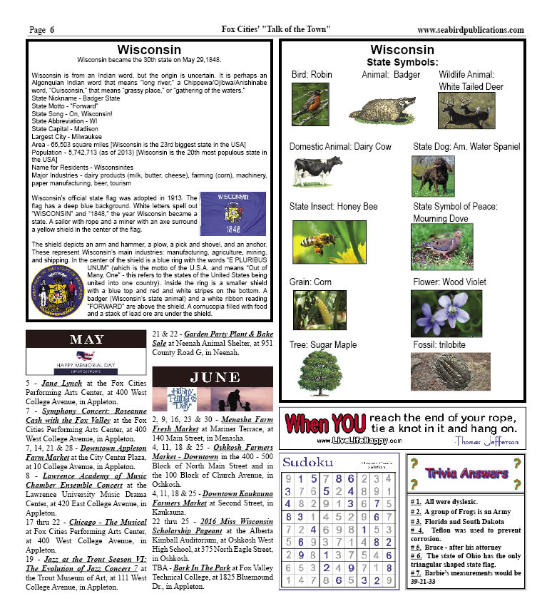 Fox Cities Wisconsin Talk of the Town pg 6