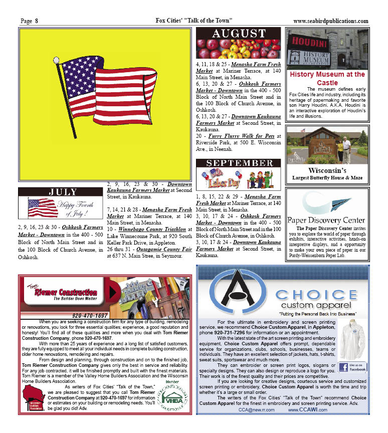 Fox Cities Wisconsin Talk of the Town pg 8